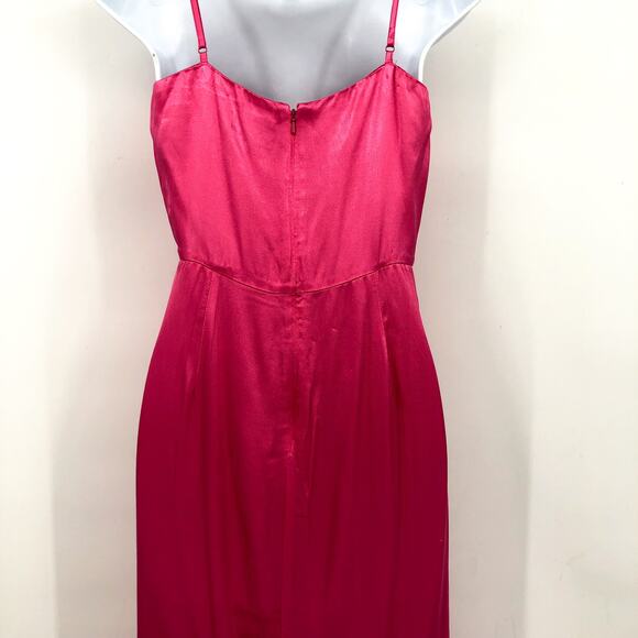 BARDOT Women's Zadie Midi Dress XS US 4 Raspberry Pink Satin Ruched NWT - Picture 11 of 16